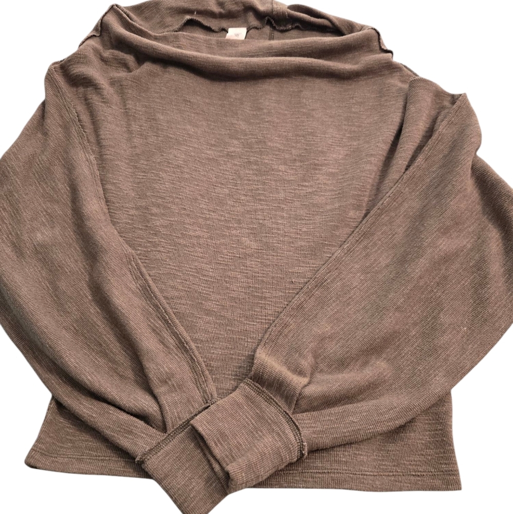 We The Free Cozy Brown Cowl Neck Sweater